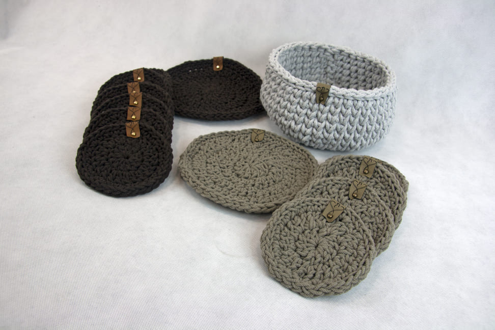 Komplet podstawek ze sznurka – różne kolory